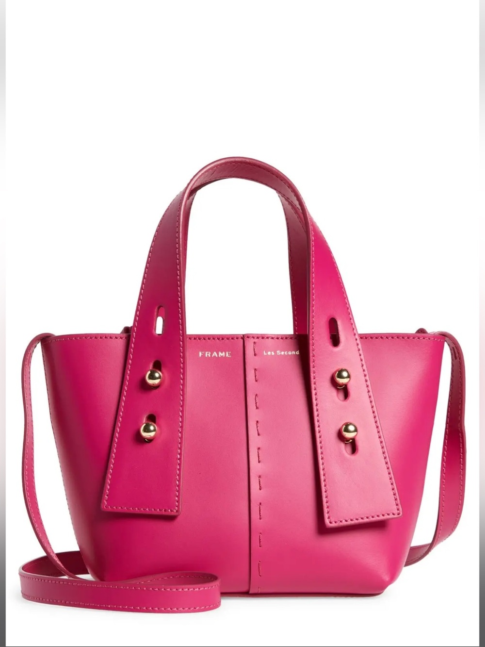 NWT FRAME Mini Les Second Leather Crossbody Bag - Hot Pink